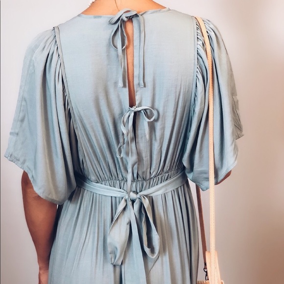 Last 1✨ Evie Blue Deep V Maxi Dress - Picture 6 of 8